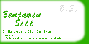 benjamin sill business card
